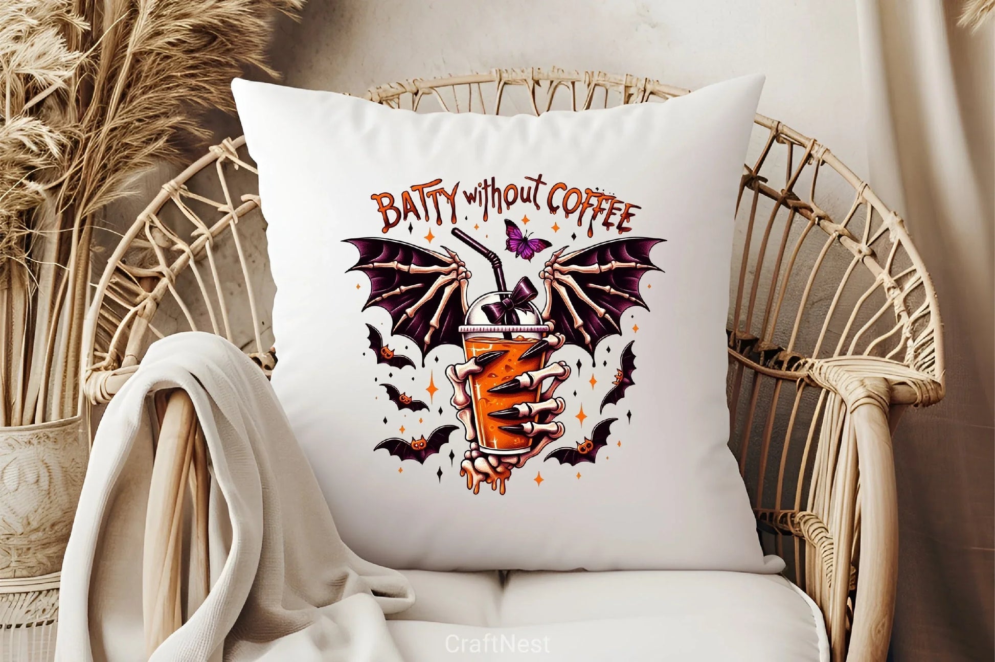 Batty Without Coffee Halloween Clipart Bundle 2 - CraftNest - Digital Crafting and Art