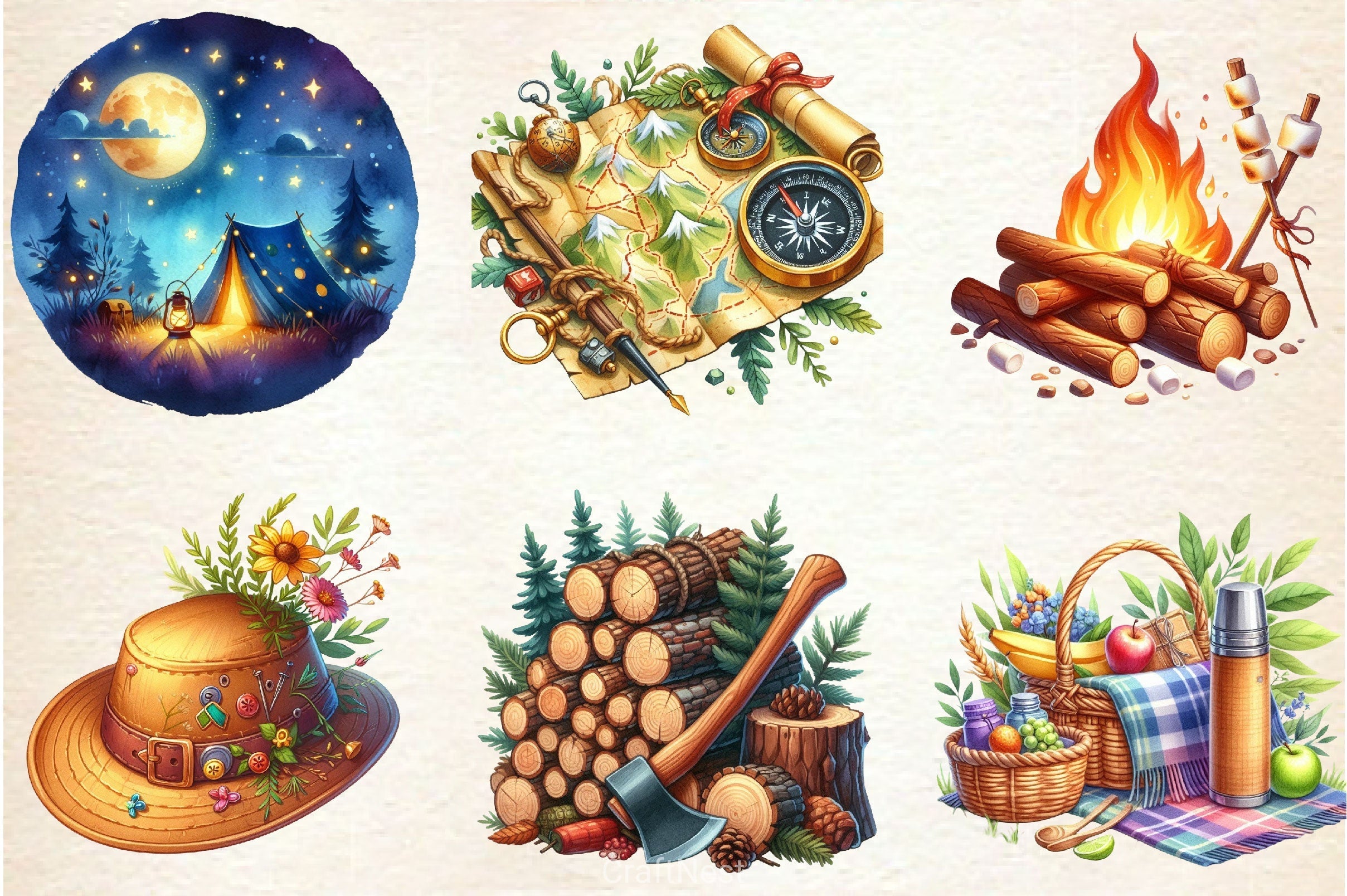 Camping Clipart Bundle 2