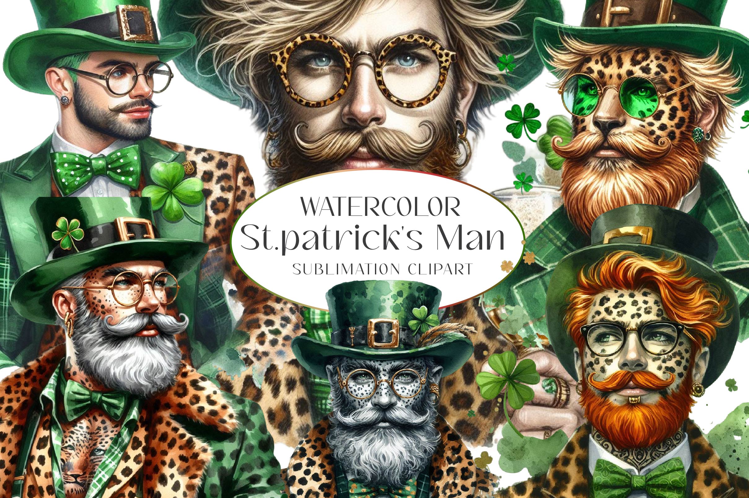 St Patrick's Man Clipart Bundle