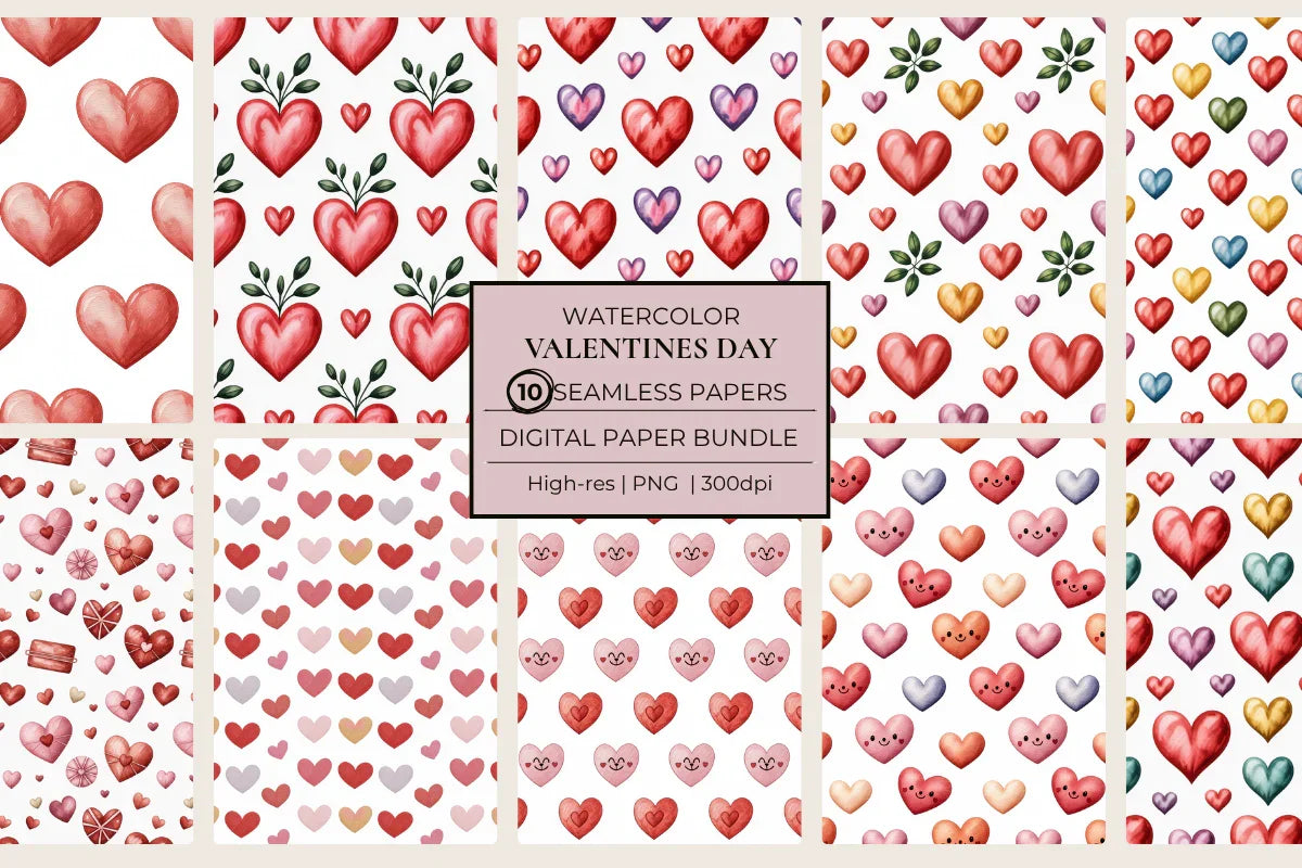 Valentines Day Seamless Papers - CraftNest - Digital Crafting and Art