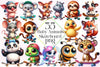 Cute Baby Animals Skateboard Clipart Bundle