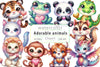 Adorable Cute Animals Clipart Bundle