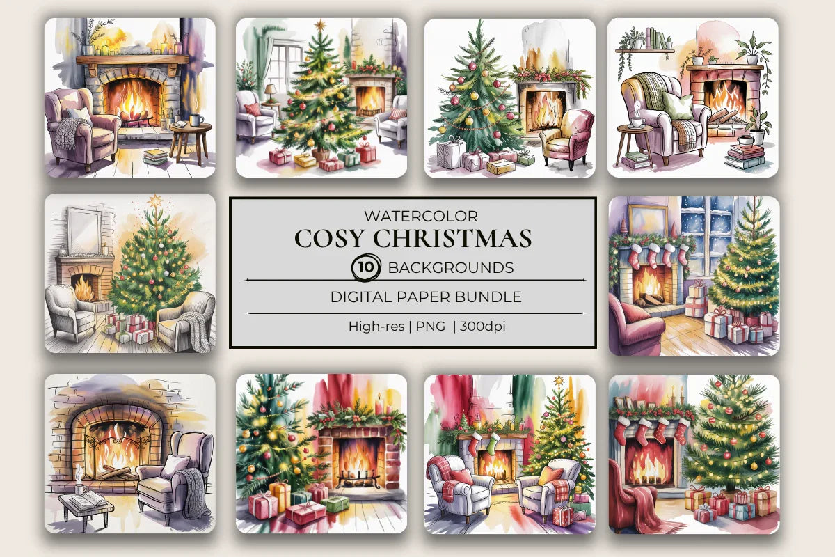Cosy Christmas Background Papers - CraftNest - Digital Crafting and Art
