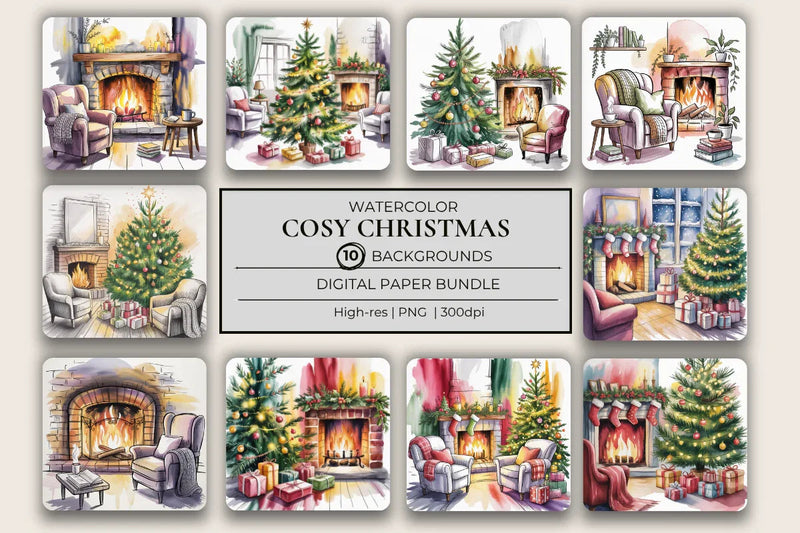 Cosy Christmas Background Papers - CraftNest - Digital Crafting and Art