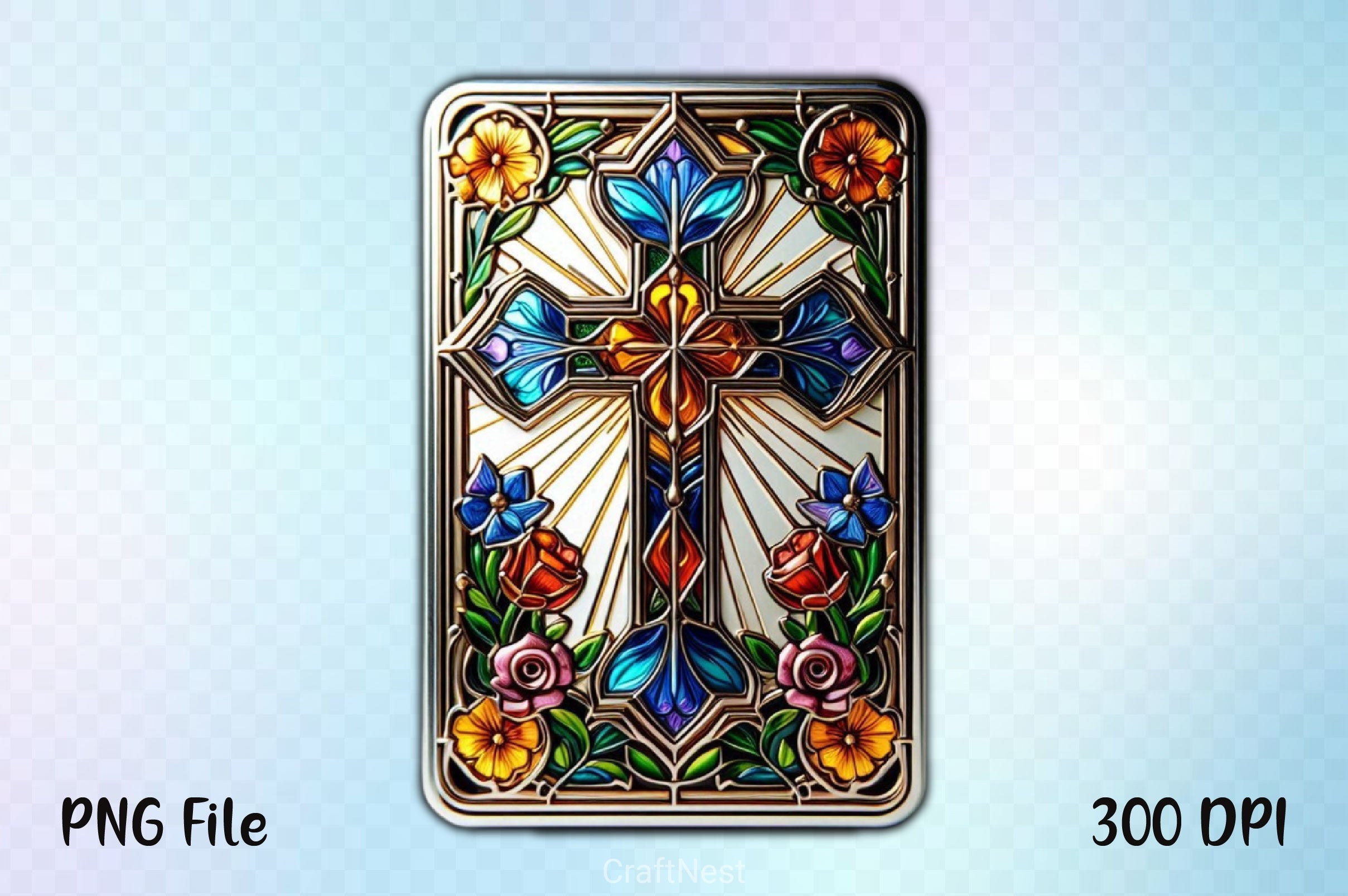Stained Glass Cross Tarot Card Clipart Bundle 17