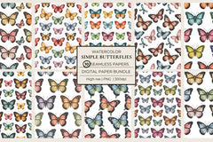 Simple Butterflies Seamless Papers - CraftNest - Digital Crafting and Art