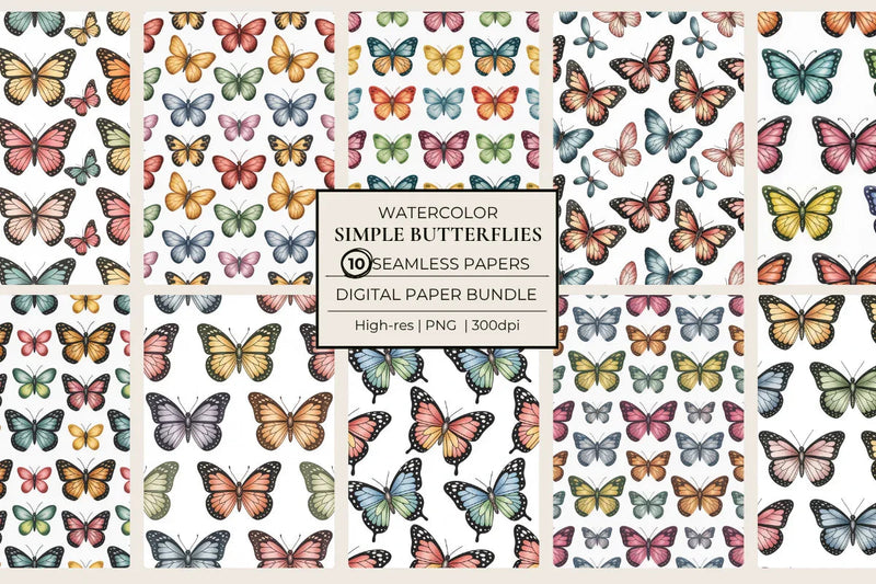 Simple Butterflies Seamless Papers - CraftNest - Digital Crafting and Art