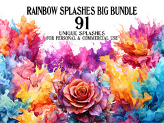 Rainbow Splashes Clipart - CraftNest