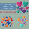 Heart Confetti Clipart Bundle