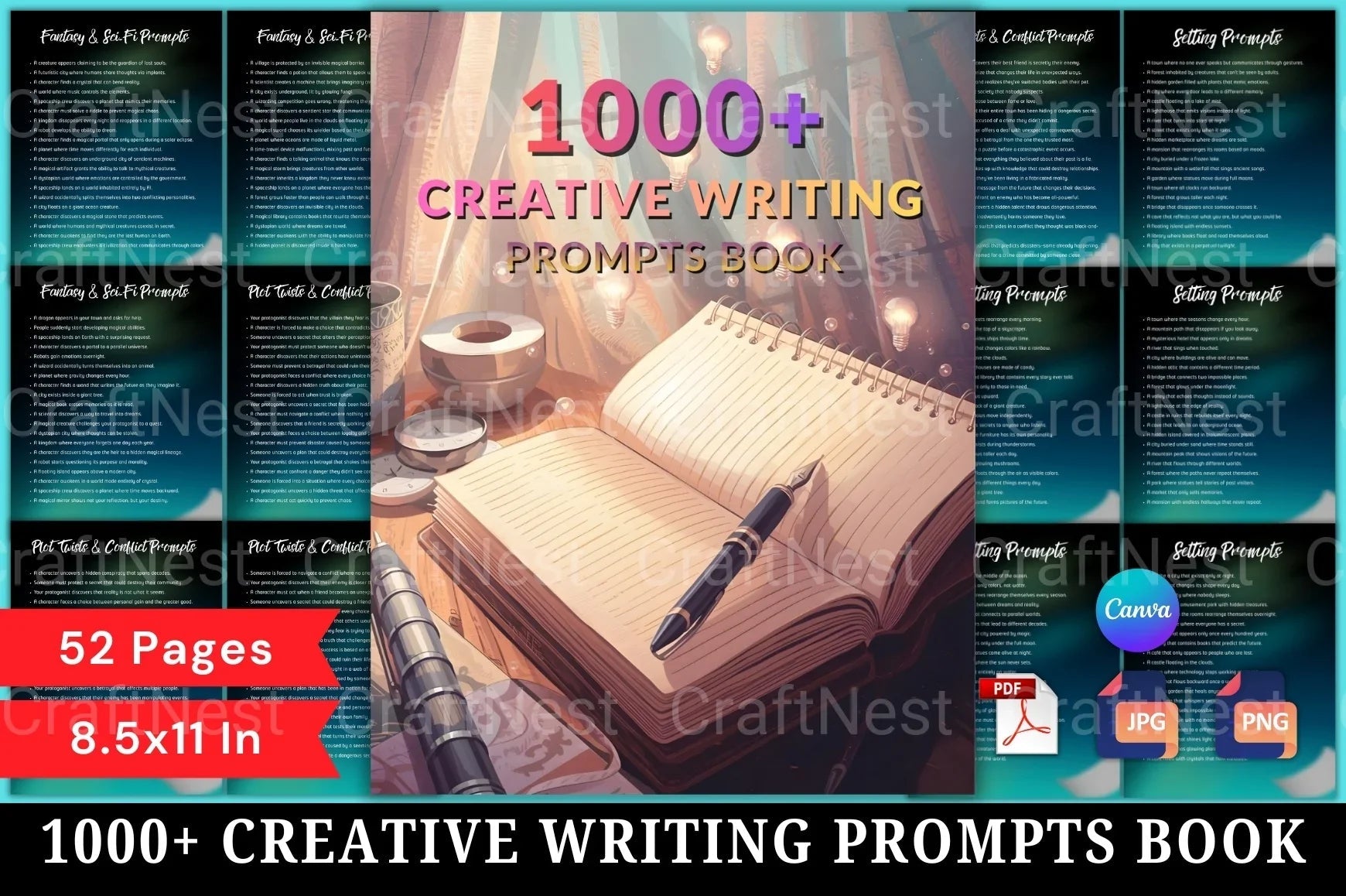 Creative Writing Prompts Book - CraftNest - Digital Crafting and Art