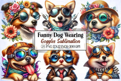 Funny Dog Goggles Clipart Bundle - CraftNest - Digital Crafting and Art