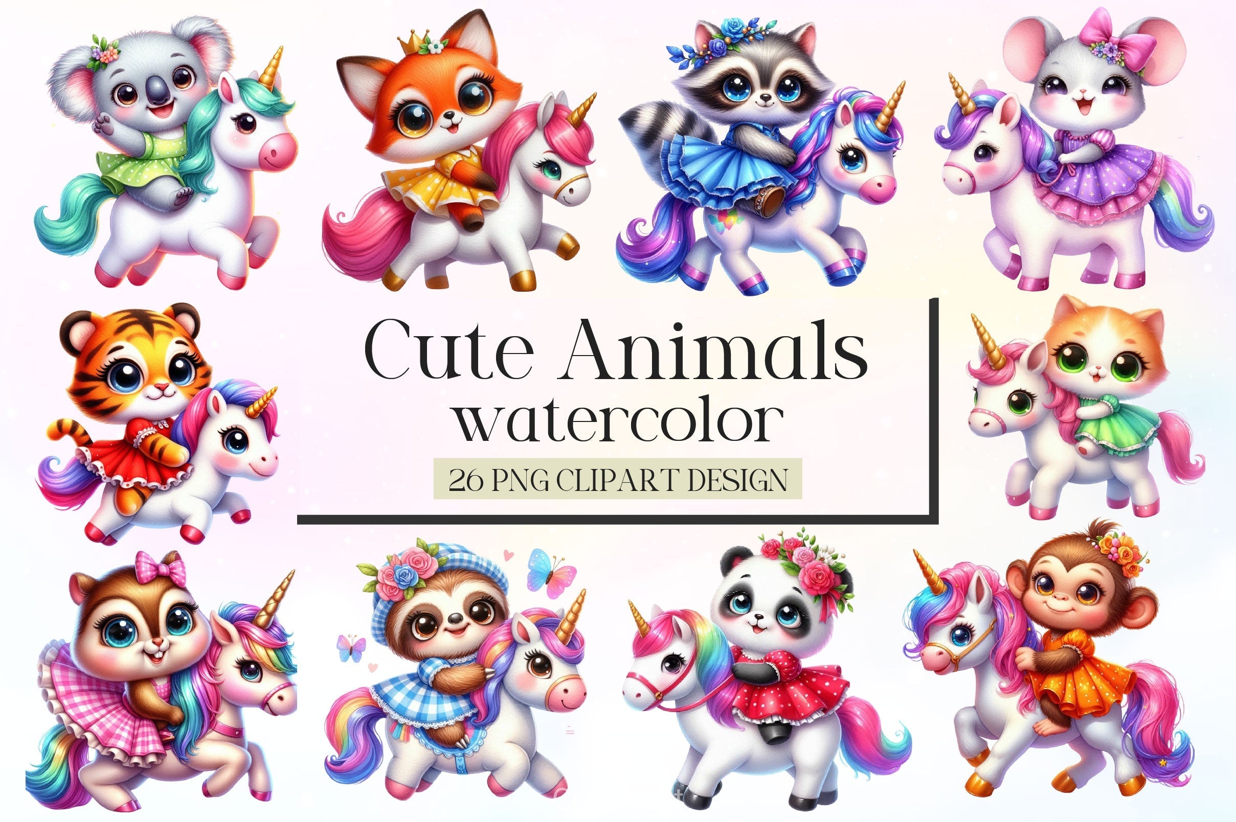 Cute Animals Clipart Bundle 6