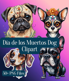 Dia de los Muertos Dogs Clipart Bundle - CraftNest - Digital Crafting and Art
