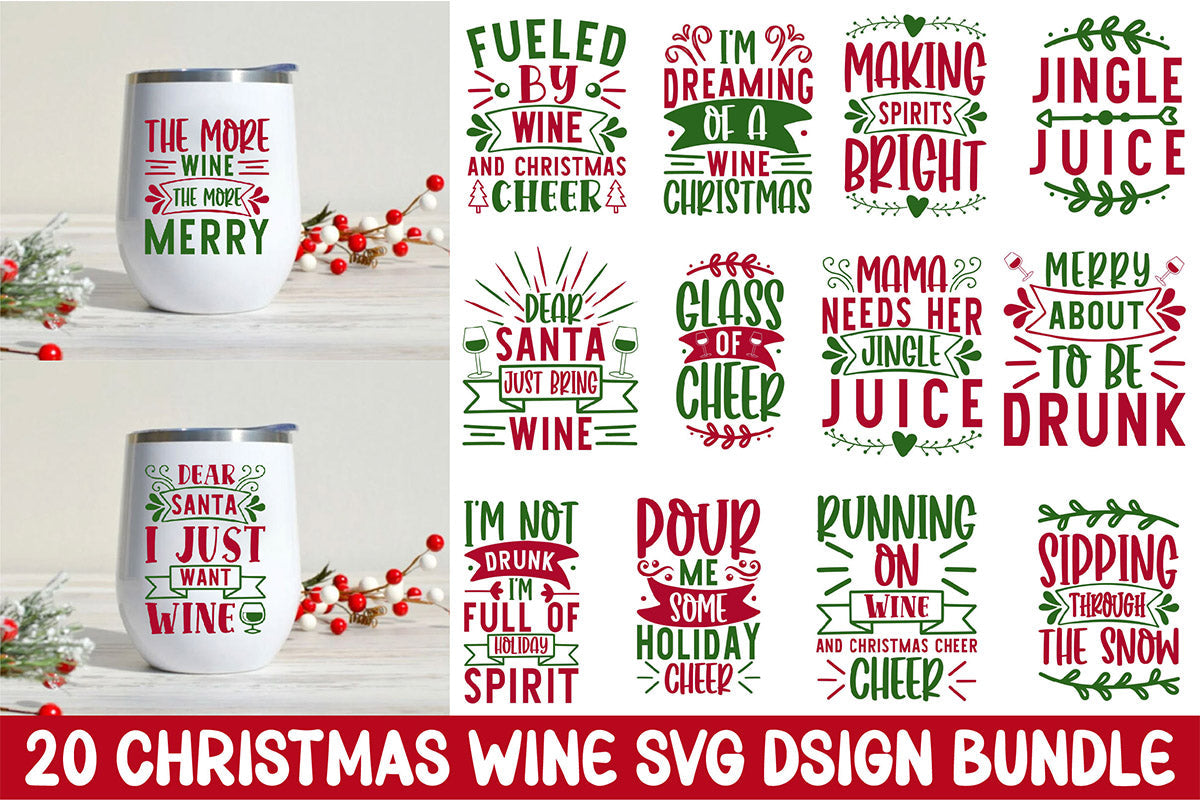 Christmas Wine SVG Bundle 2
