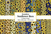 Sunflower Bees Digital Paper