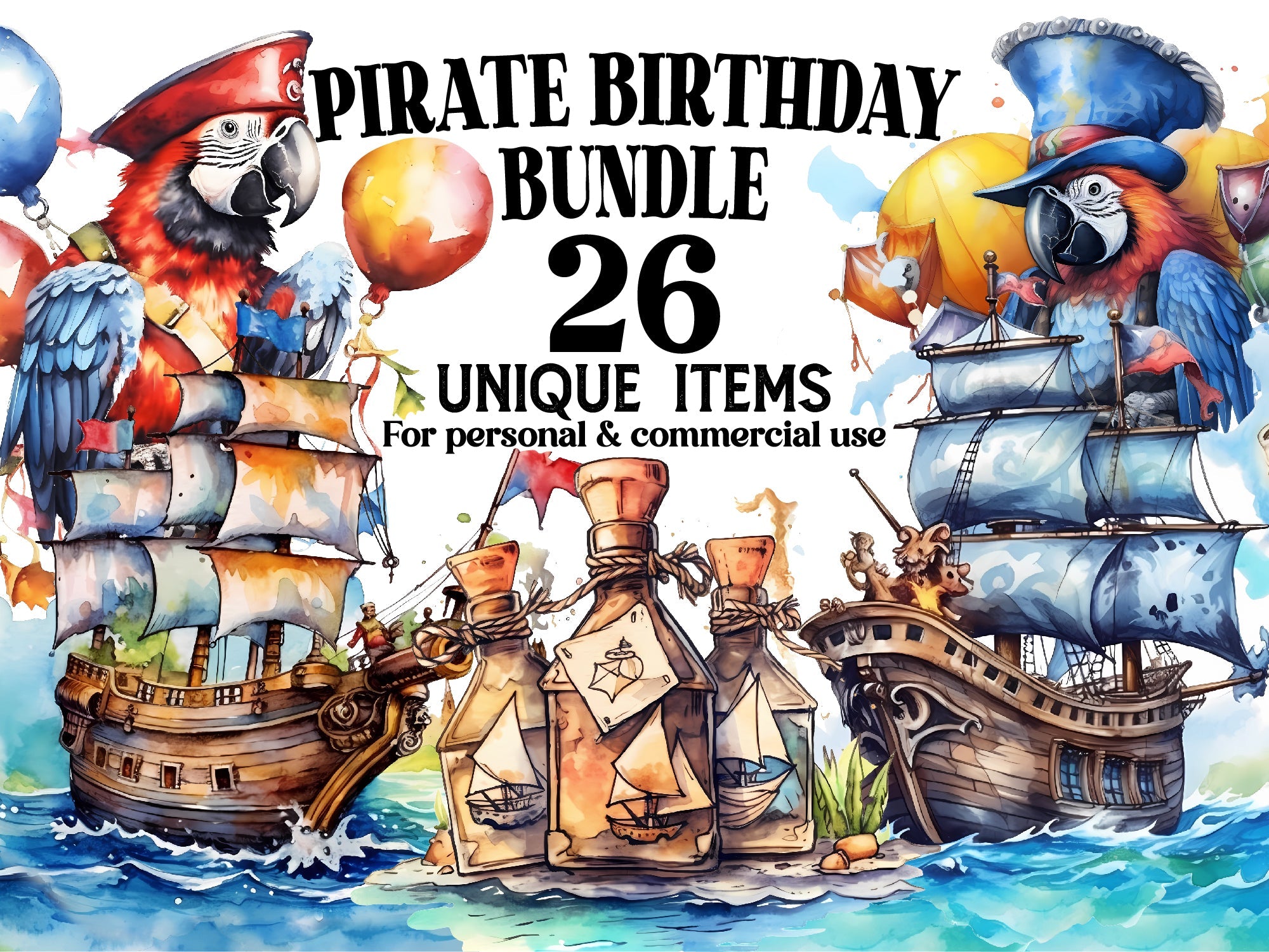 Pirate Birthday Clipart - CraftNest