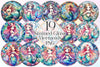 Stained Glass Mermaid Wind Spinner Clipart Bundle