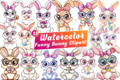 Funny Bunny Clipart Bundle - CraftNest - Digital Crafting and Art