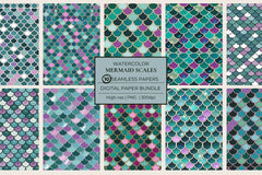 Mermaid Sequin Scales Seamless Papers - CraftNest - Digital Crafting and Art