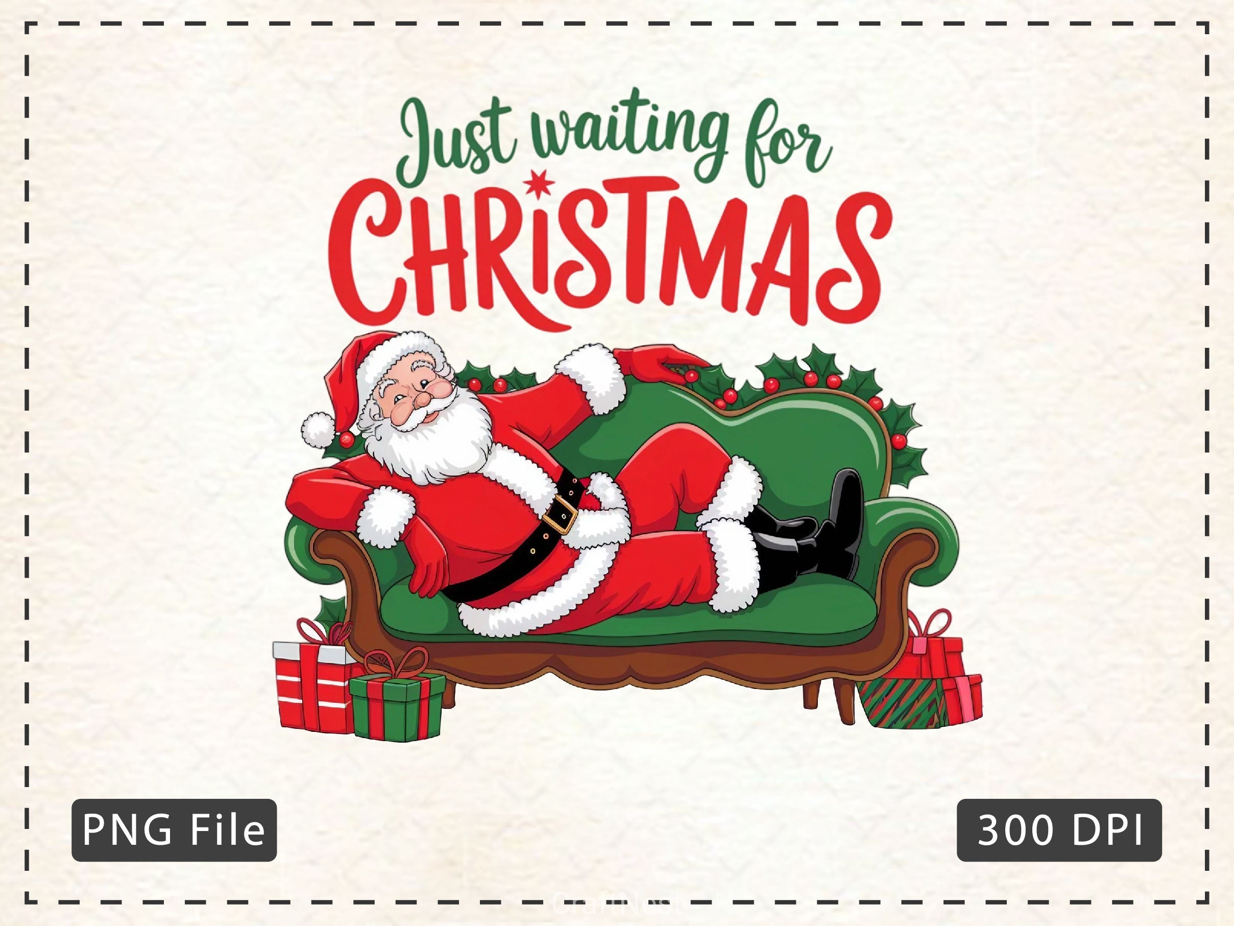 Just Waiting For Christmas Retro Pin Clipart Bundle