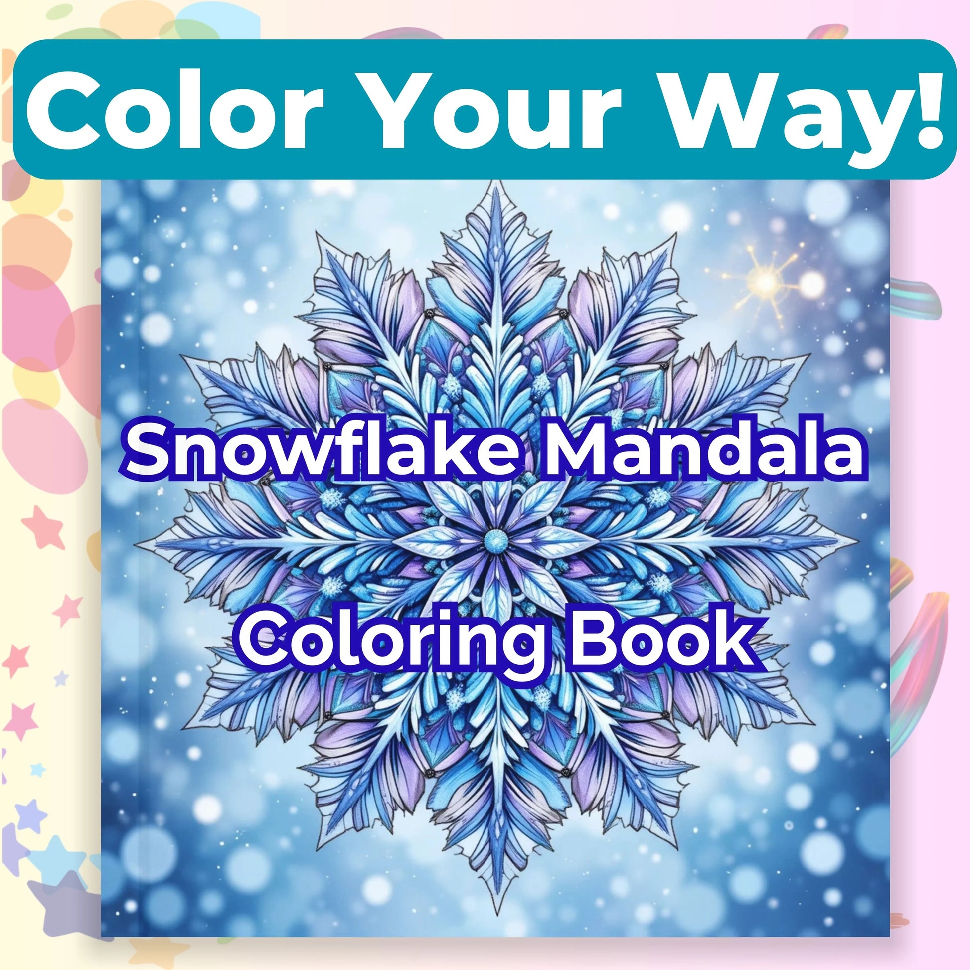 Snowflake Mandala Coloring Book Bundle - CraftNest - Digital Crafting and Art