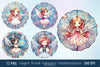 Stained Glass Angel Wind Spinner Clipart Bundle