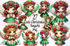 Cute Christmas Angels Clipart Bundle