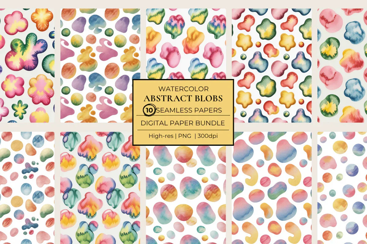 Abstract Blobs Seamless Papers - CraftNest - Digital Crafting and Art