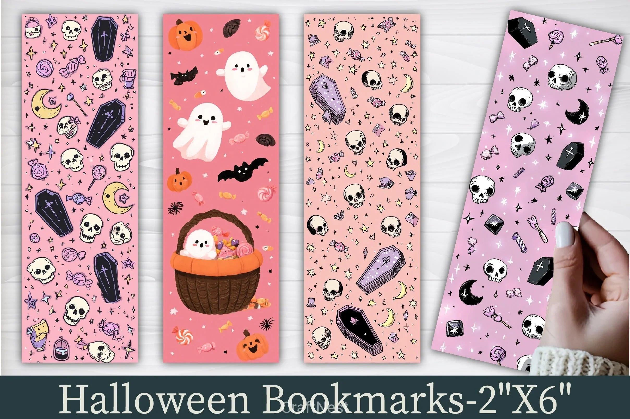 Halloween Ghost Bookmark Collage - CraftNest - Digital Crafting and Art