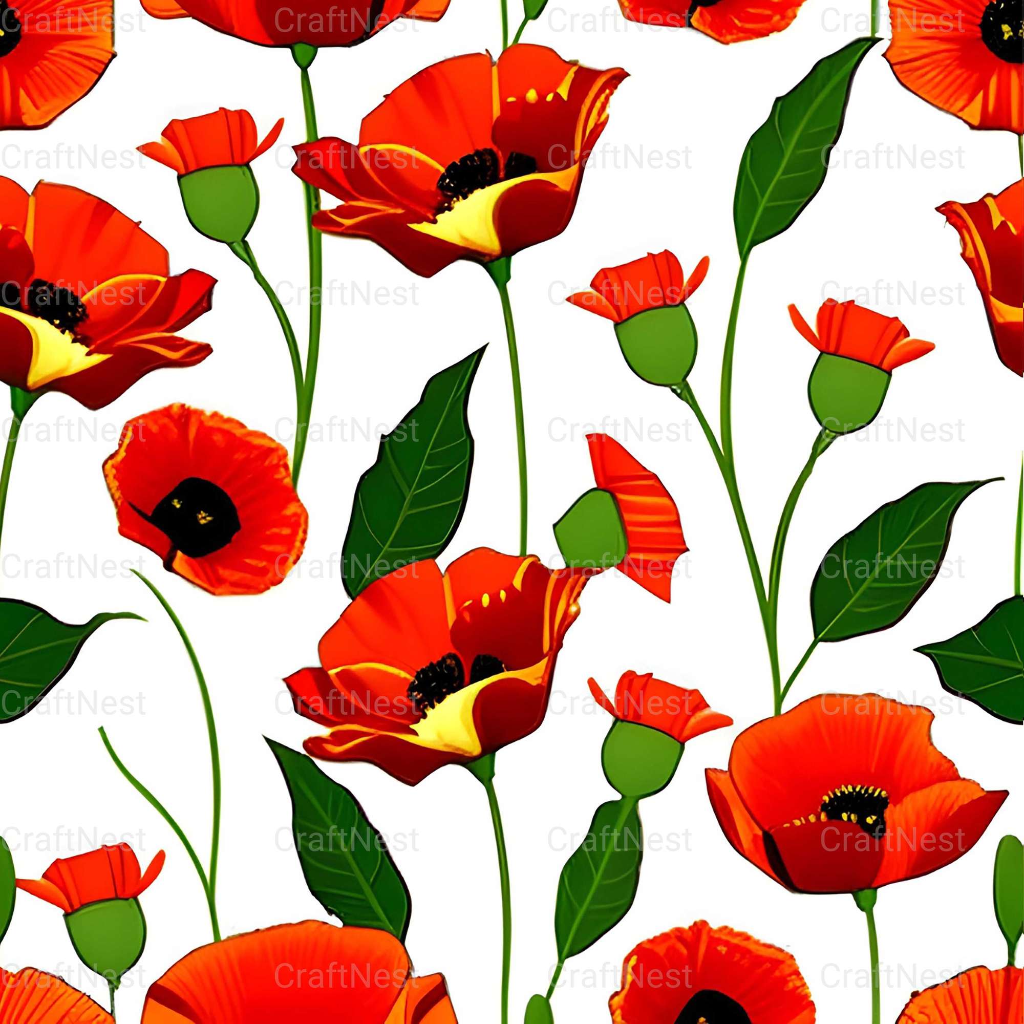 Poppy Seamless Digital Paper
