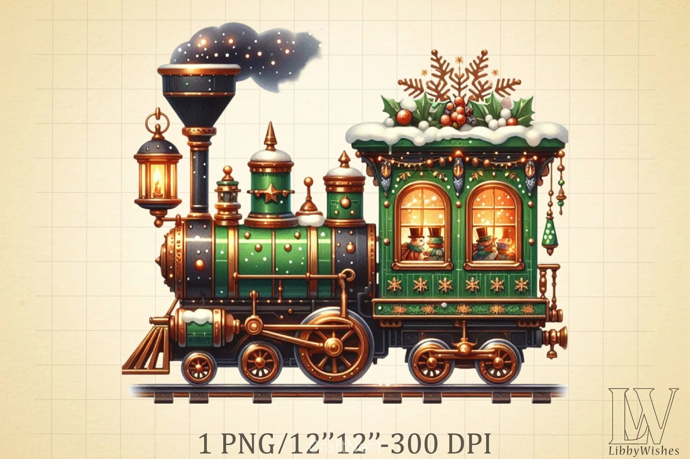 Christmas Train Clipart Bundle 6 - CraftNest - Digital Crafting and Art