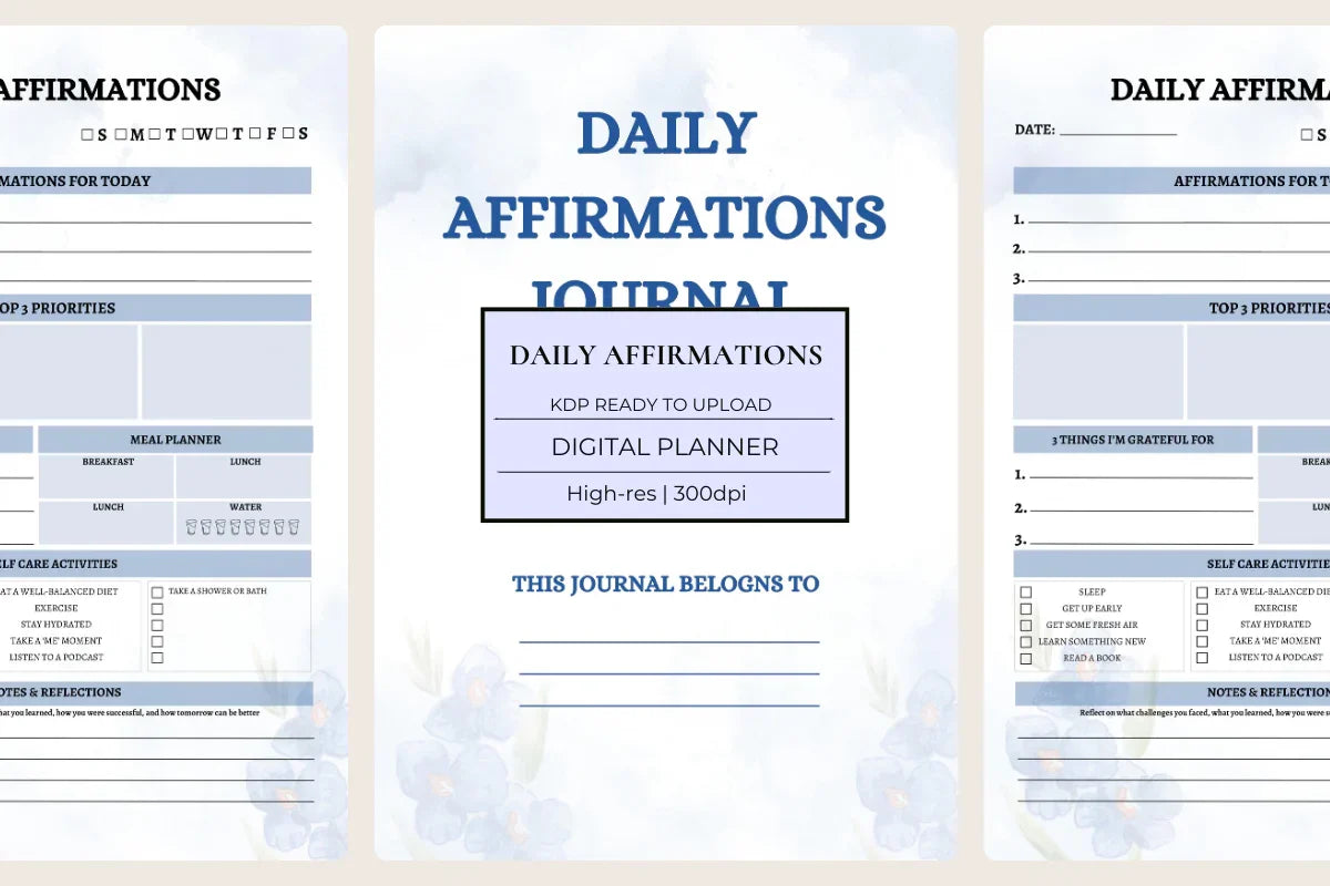 Daily Affirmations Journal KDP Planner - CraftNest - Digital Crafting and Art