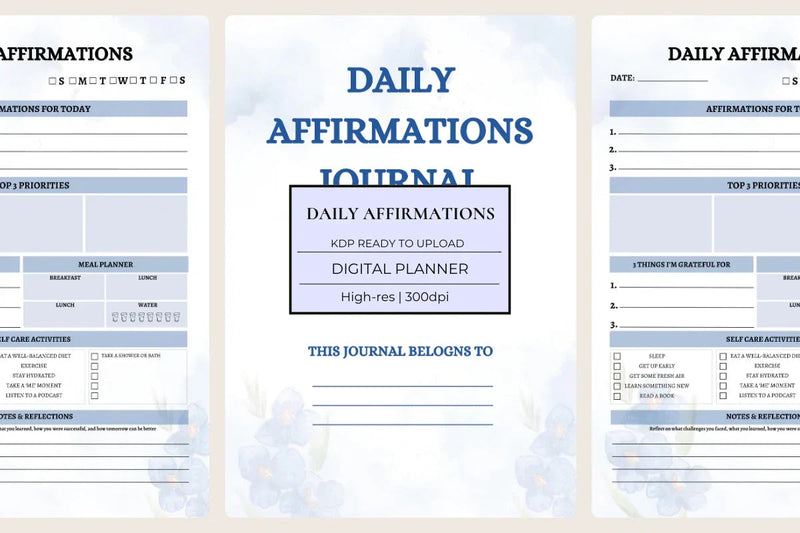 Daily Affirmations Journal KDP Planner - CraftNest - Digital Crafting and Art