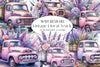 Vintage Floral Truck Clipart Bundle