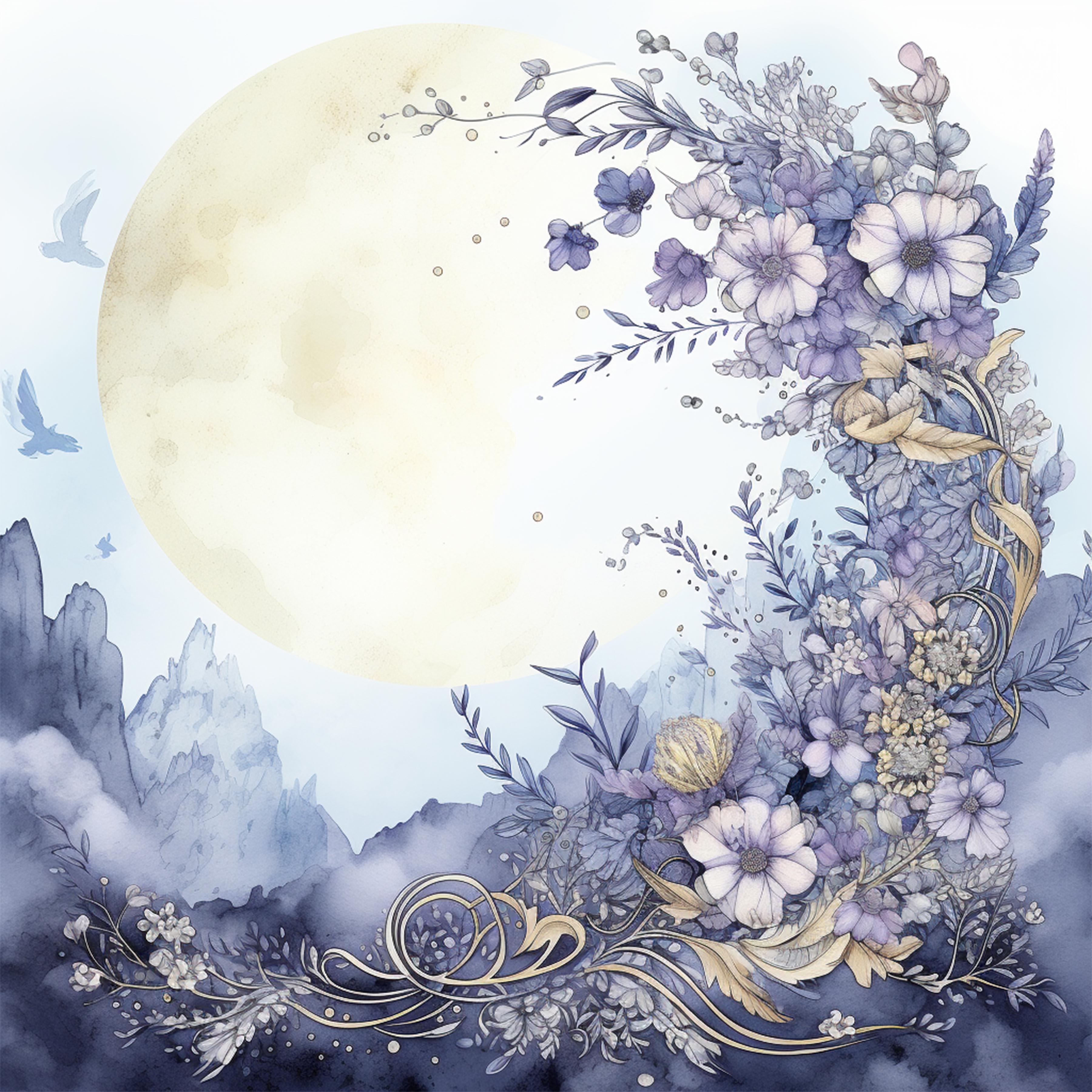 Moon Boho Seamless Digital Paper
