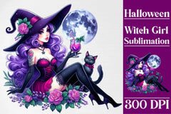 Halloween Witch Girl Clipart Bundle - CraftNest - Digital Crafting and Art