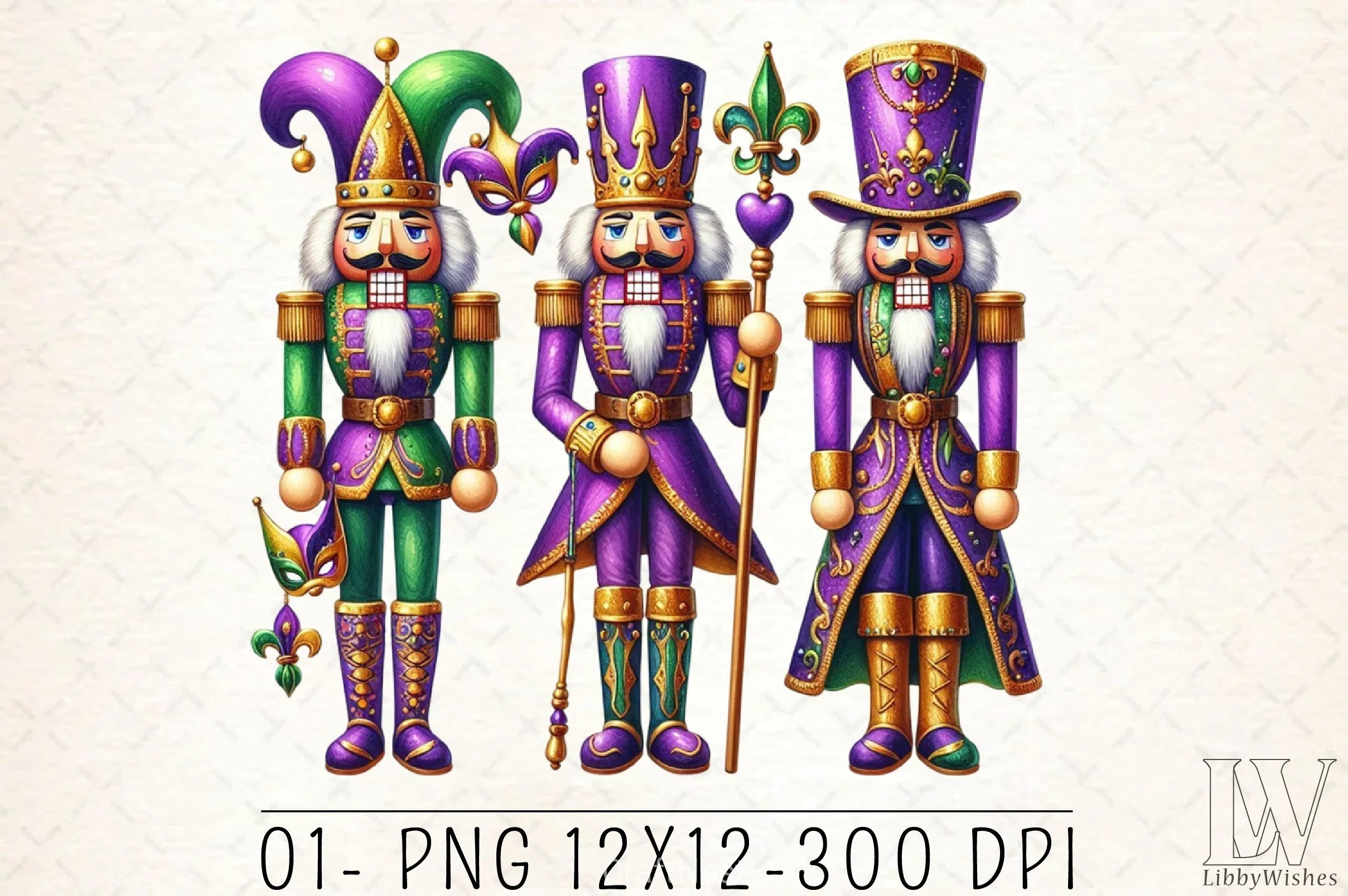 Nutcracker Mardi Gras Clipart Bundle 4 - CraftNest - Digital Crafting and Art