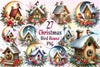 Christmas Bird House Clipart Bundle 4