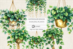 Hanging Plants Clipart - CraftNest - Digital Crafting and Art