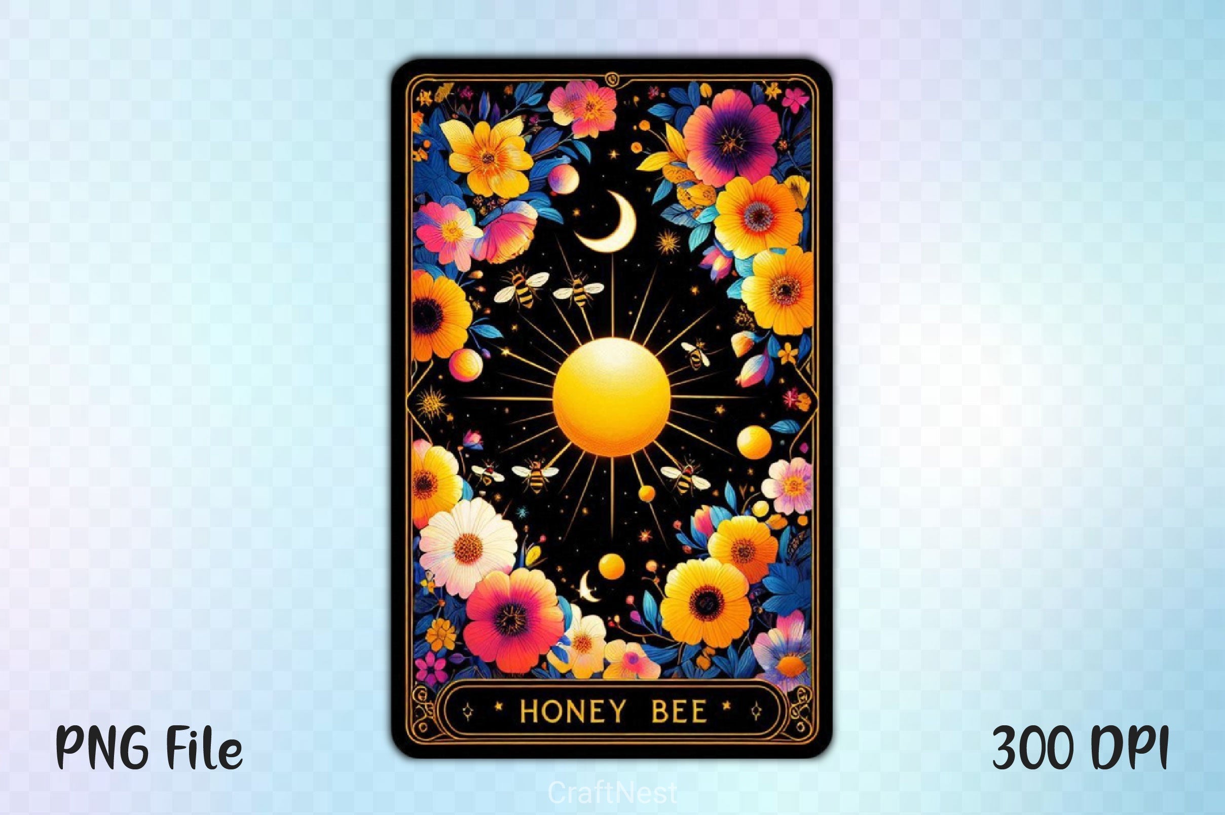Honey Bee Tarot Card Clipart Bundle 22