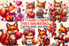 Valentine's Day Fox Clipart Bundle