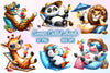 Summer Cocktail And Animals Clipart Bundle