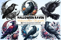 Halloween Gothic Raven Clipart Bundle - CraftNest - Digital Crafting and Art