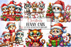 Christmas Cats Clipart Bundle