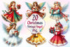 Vintage Christmas Angel Clipart Bundle