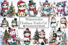 Christmas Cat Clipart Bundle 6 - CraftNest - Digital Crafting and Art