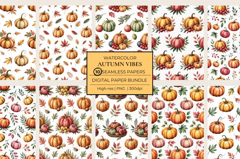 Autumn Vibes Seamless Papers - CraftNest - Digital Crafting and Art