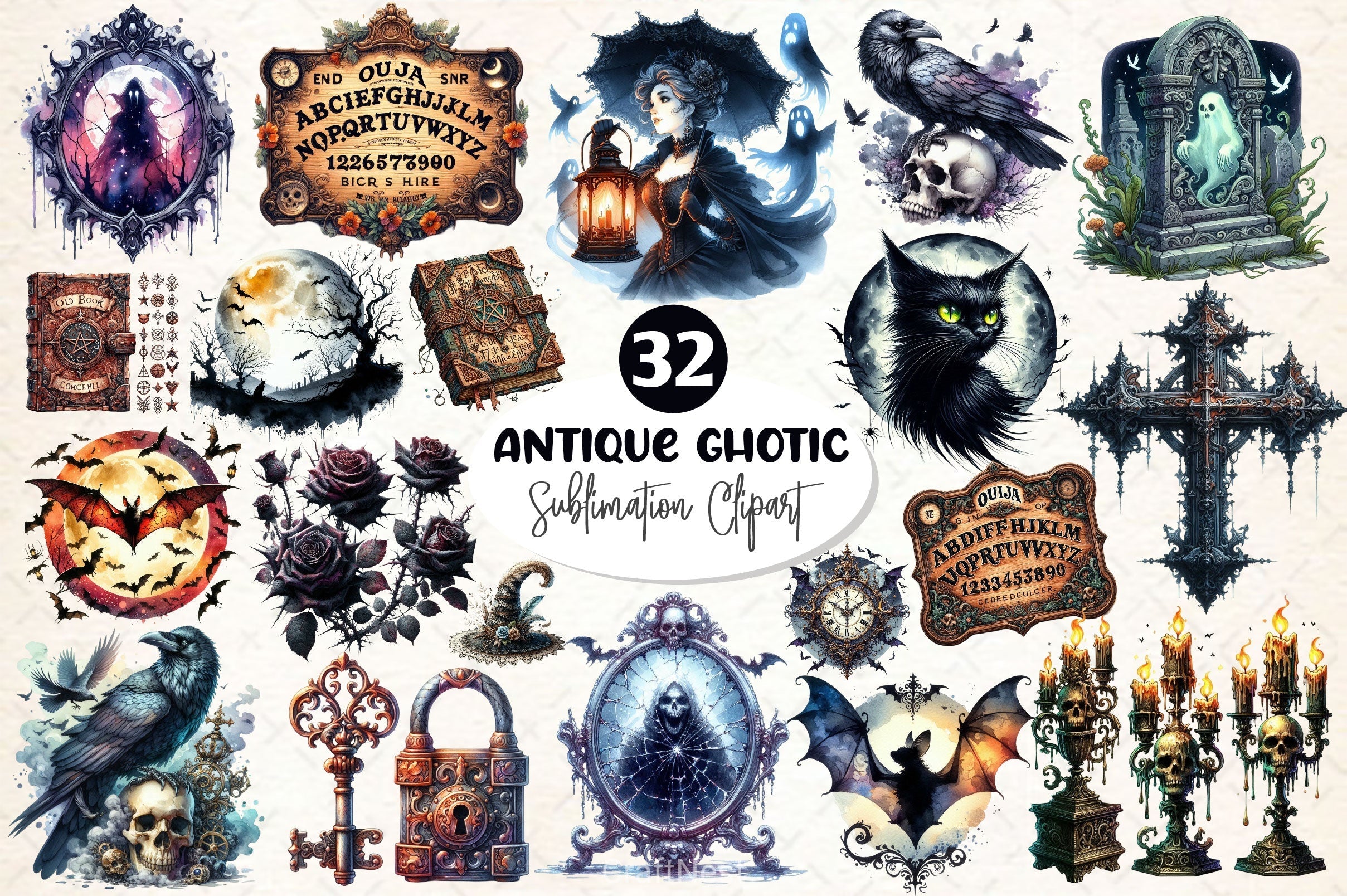 Antique Gothic Clipart Bundle 2