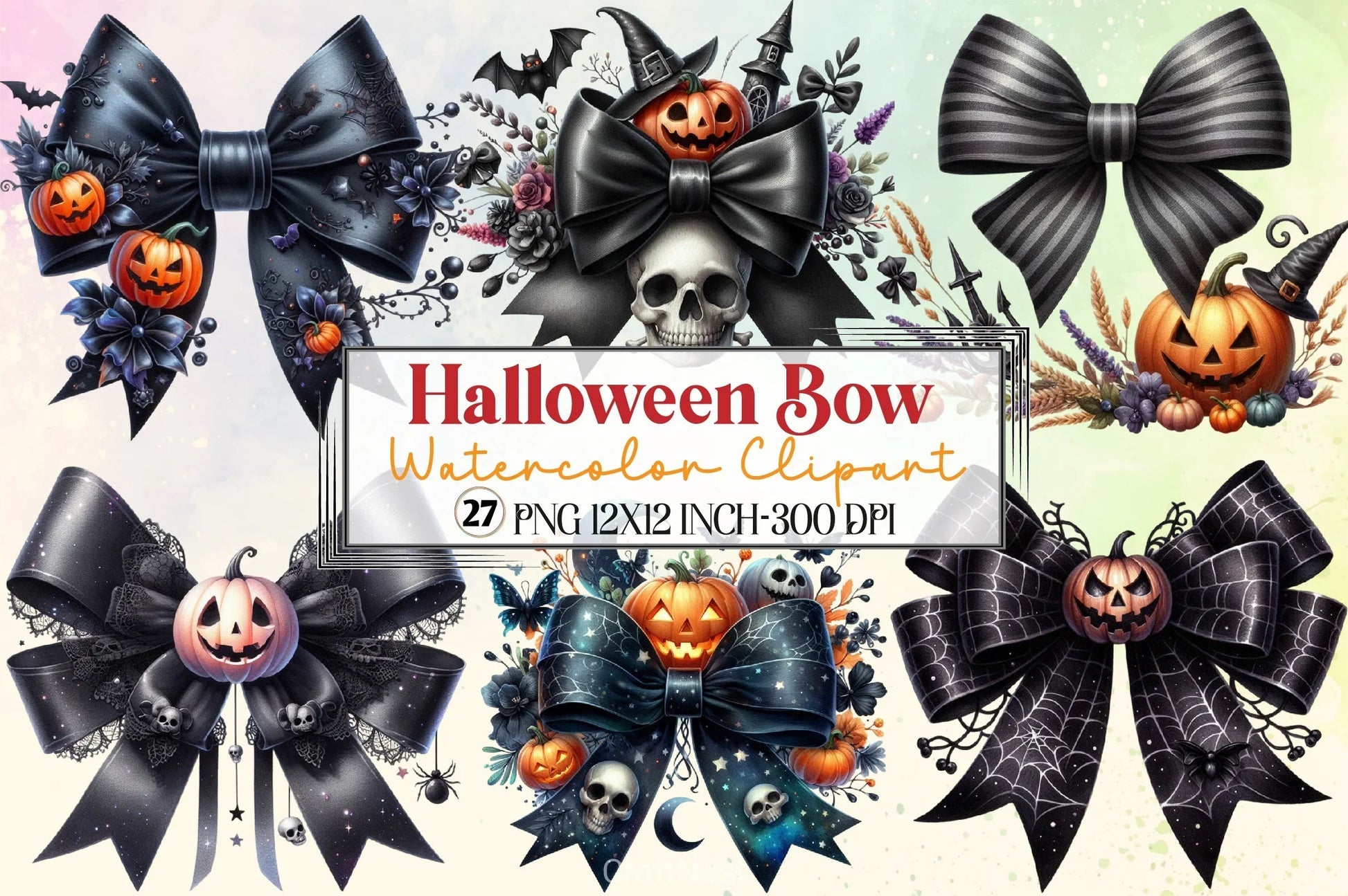 Halloween Bow Clipart Bundle - CraftNest - Digital Crafting and Art