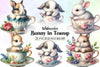 Bunny Teacup Clipart Bundle